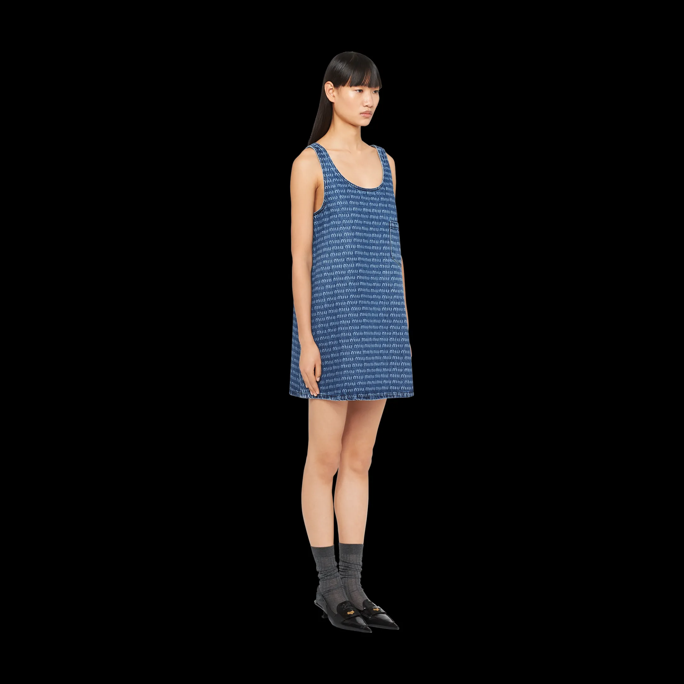 Navy Denim Dress | Miu Miu