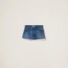 Navy Denim Miniskirt | Miu Miu