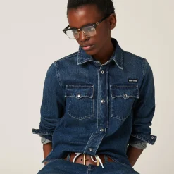 Navy Denim Shirt | Miu Miu