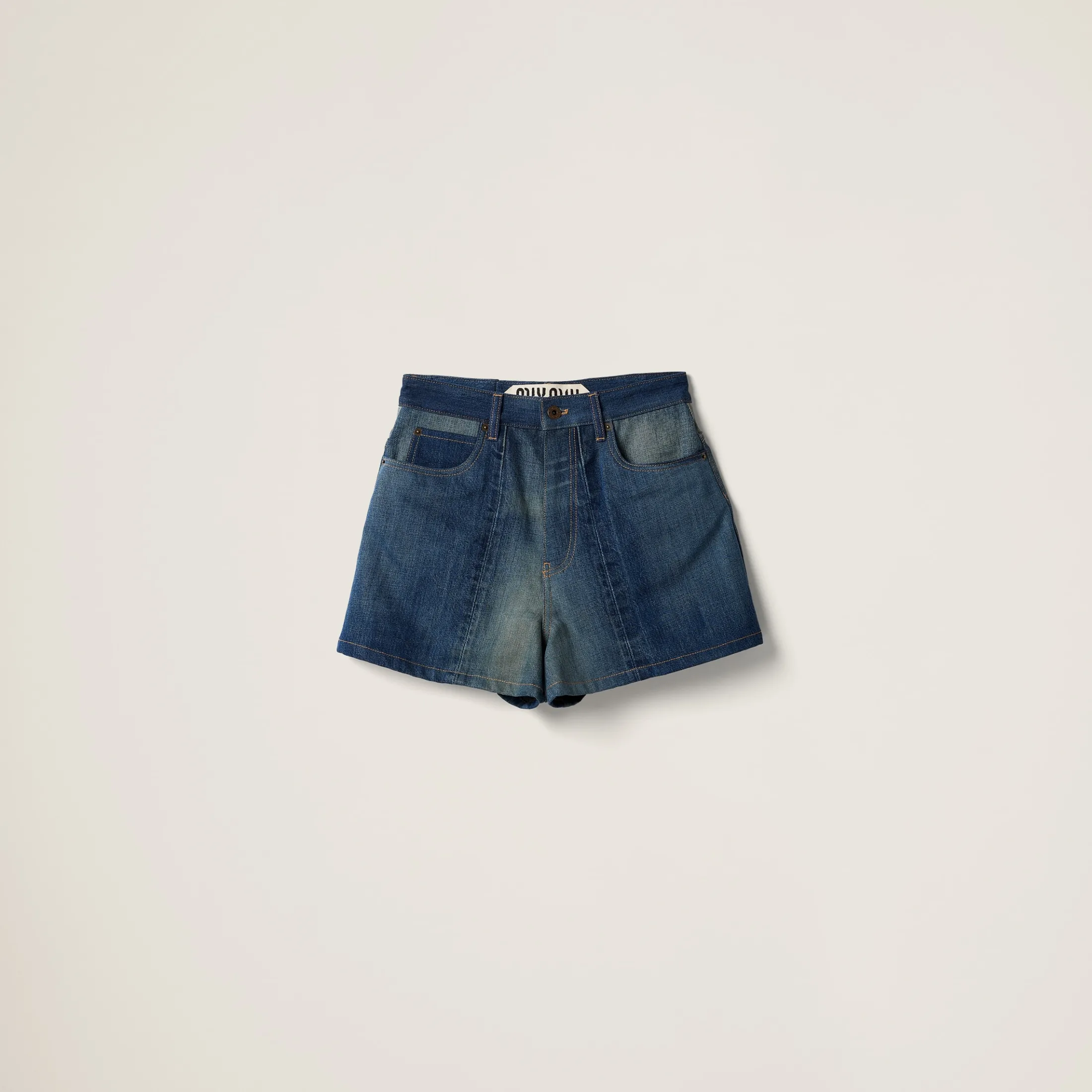Navy Denim Shorts | Miu Miu