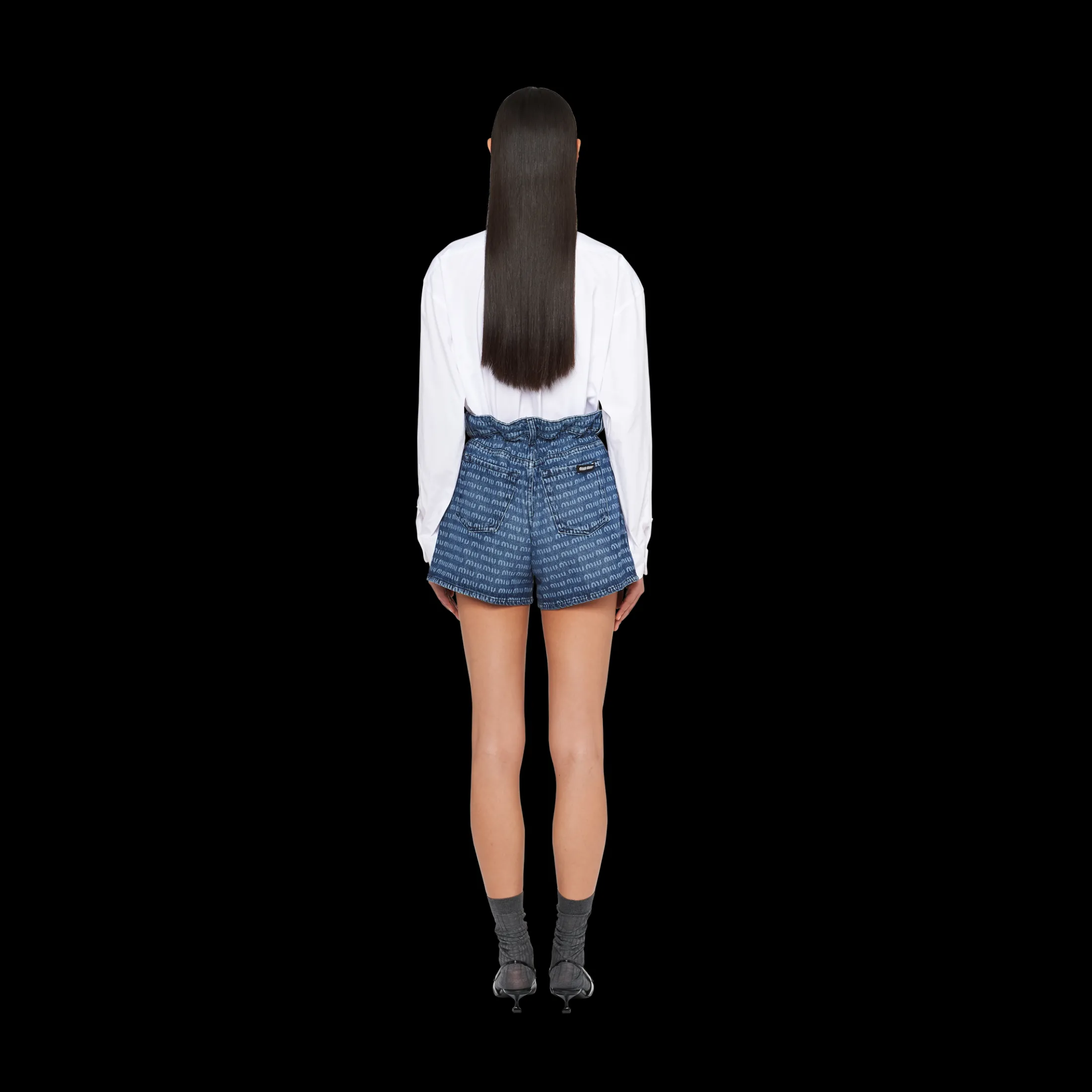 Navy Denim Shorts | Miu Miu