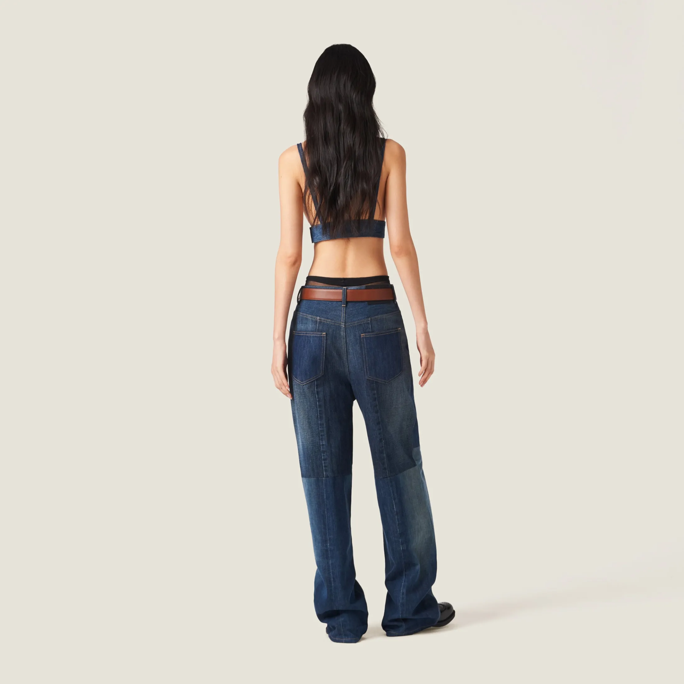 Navy Denim Top | Miu Miu