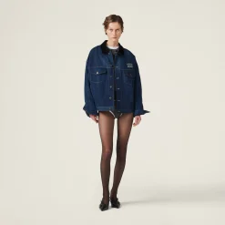 Navy Denim Trucker Jacket | Miu Miu