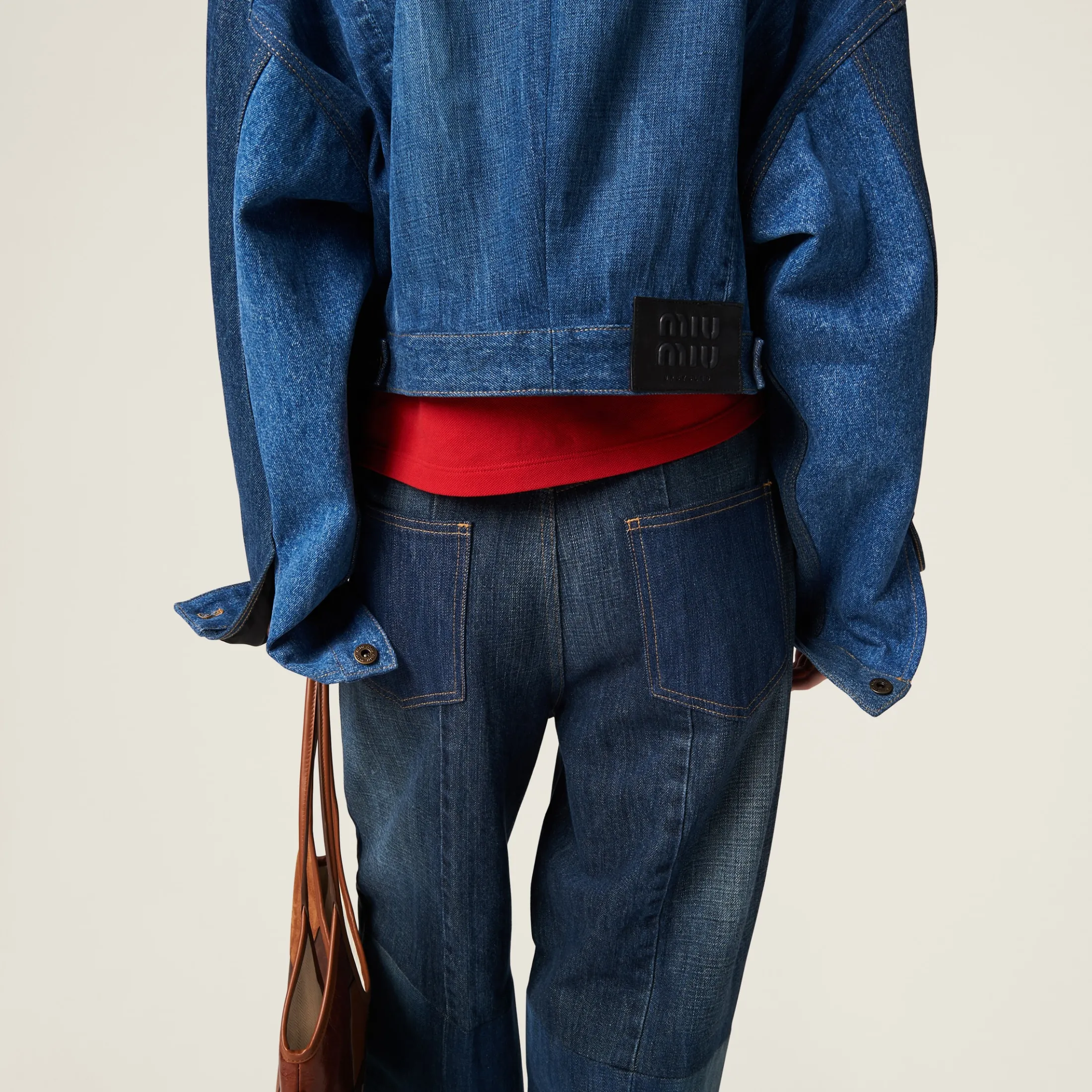 Navy Denim Trucker Jacket | Miu Miu
