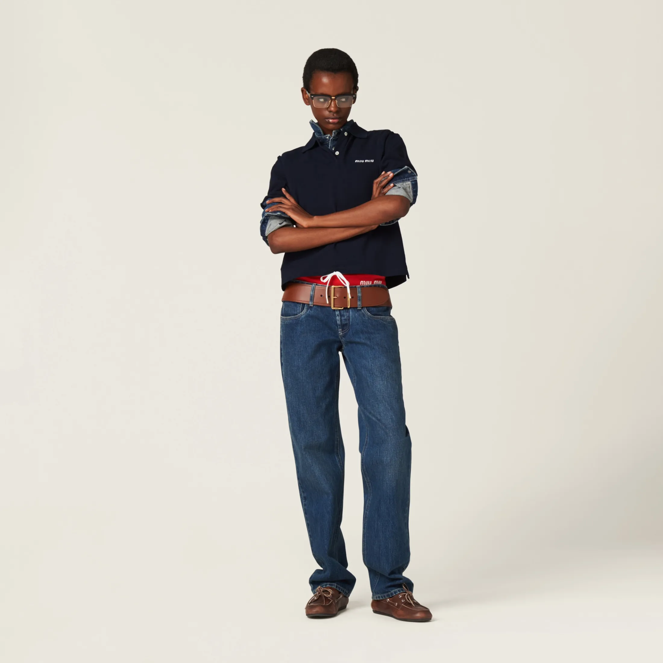 Navy Five-pocket Denim Jeans | Miu Miu