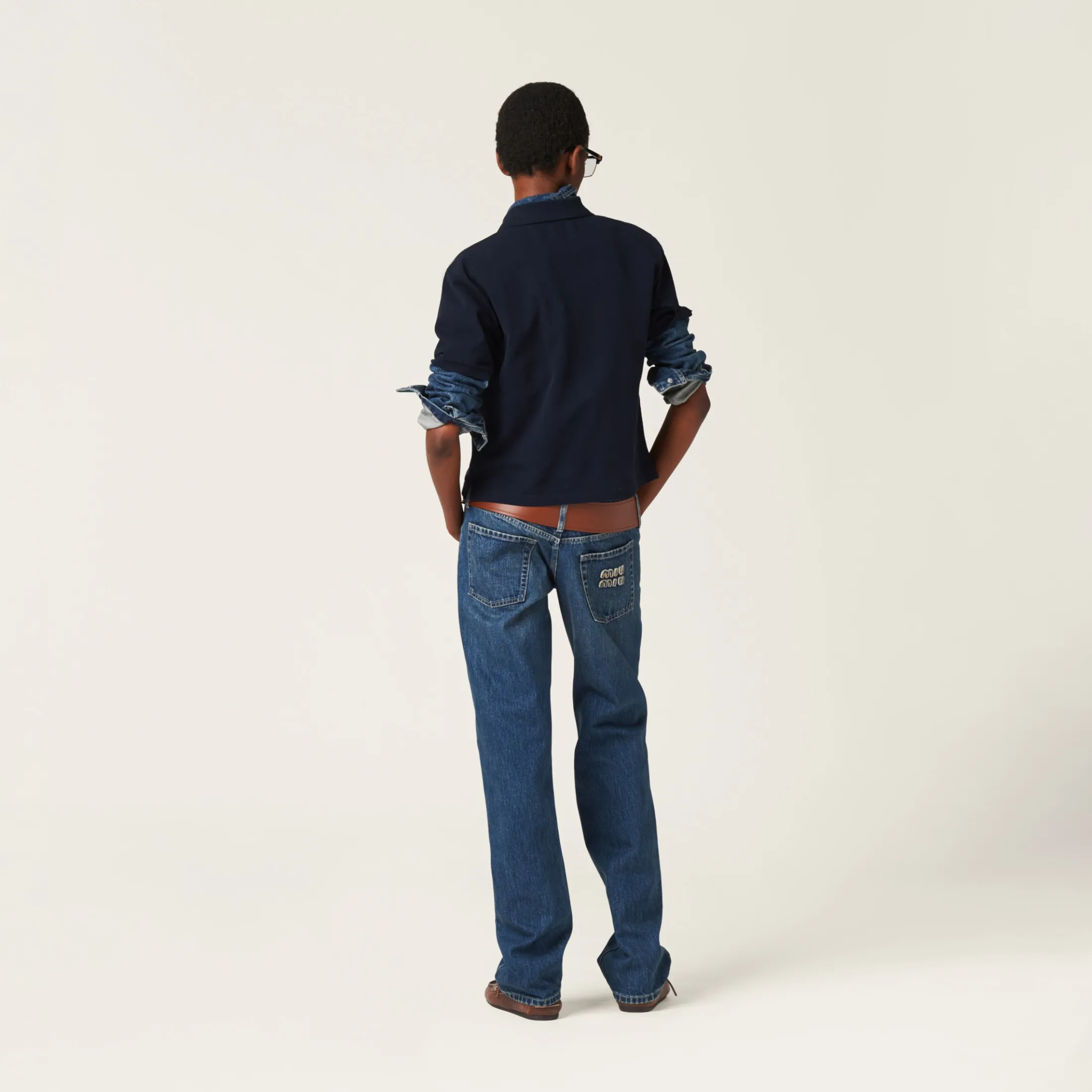 Navy Five-pocket Denim Jeans | Miu Miu