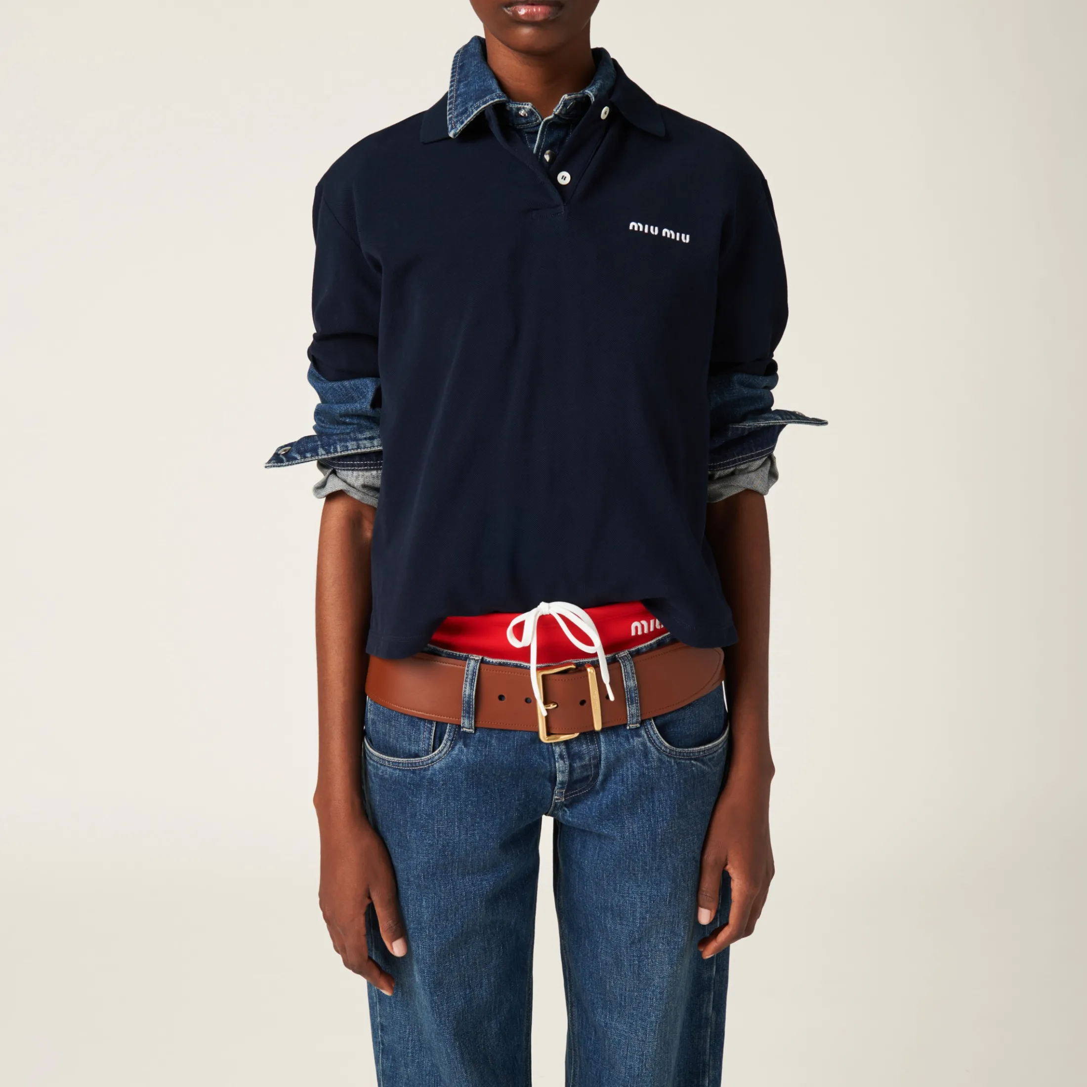 Navy Five-pocket Denim Jeans | Miu Miu