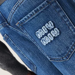 Navy Five-pocket Denim Jeans | Miu Miu