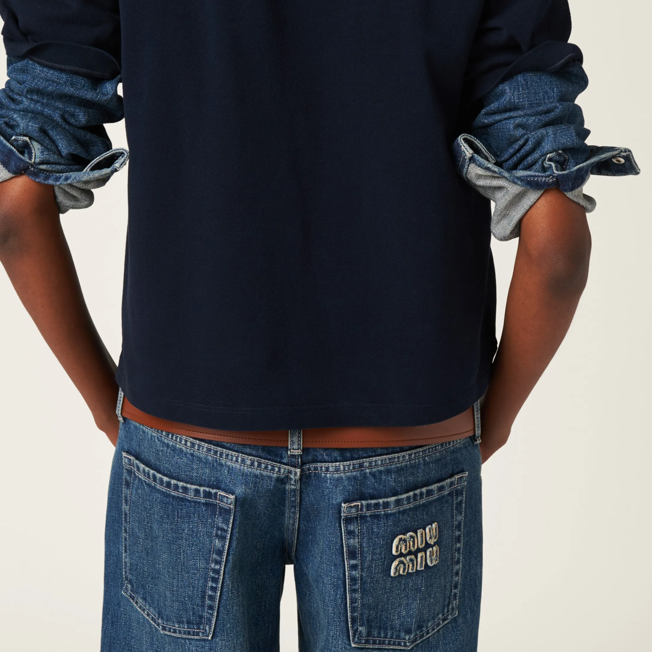 Navy Five-pocket Denim Jeans | Miu Miu