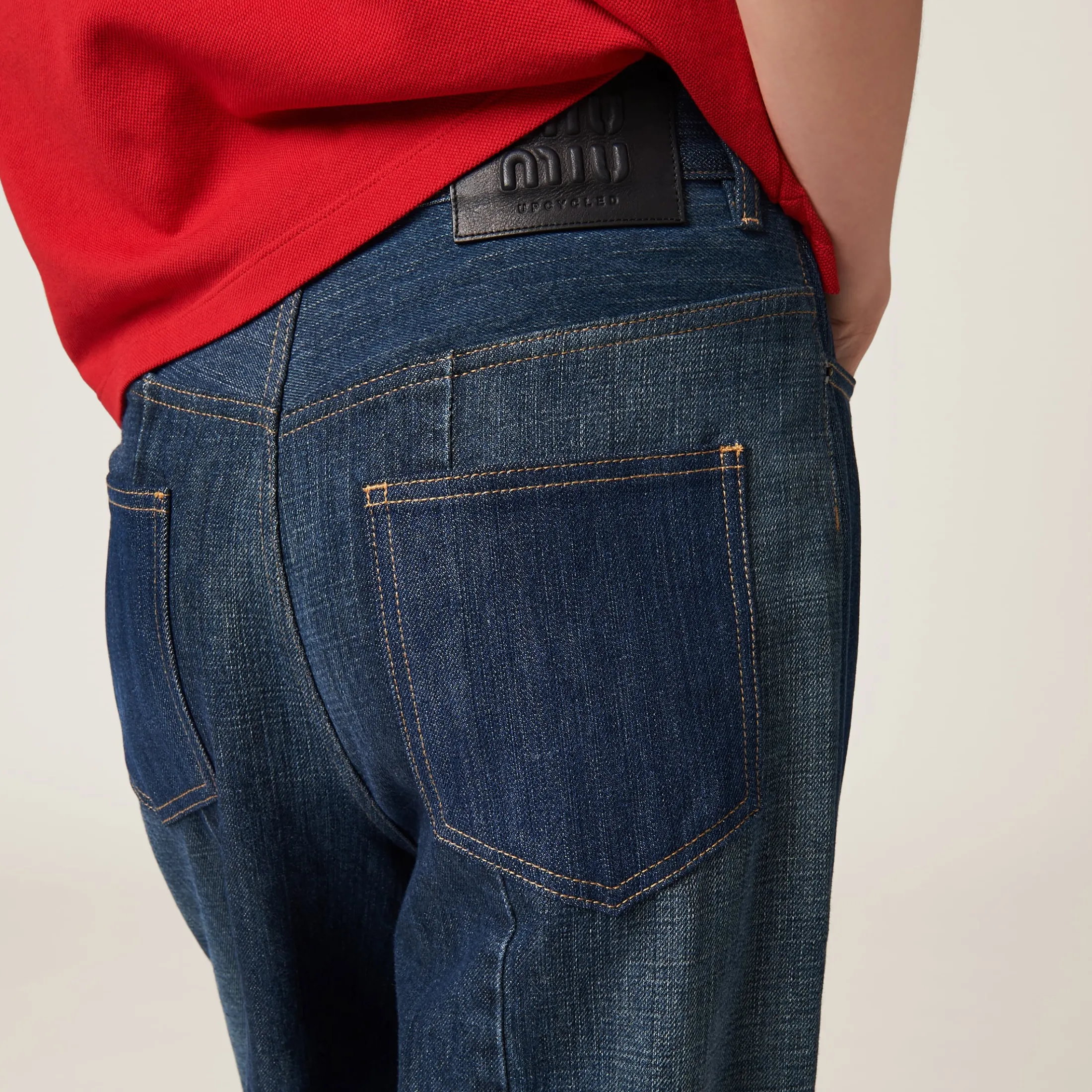 Navy Five-pocket Denim Jeans | Miu Miu