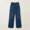 Navy Flared Denim Jeans | Miu Miu