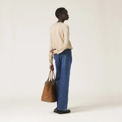 Navy Flared Denim Jeans | Miu Miu