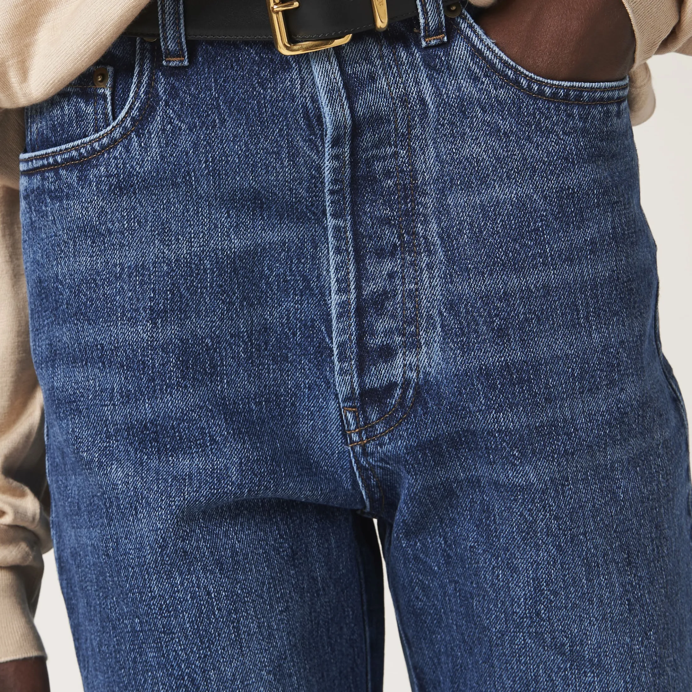 Navy Flared Denim Jeans | Miu Miu