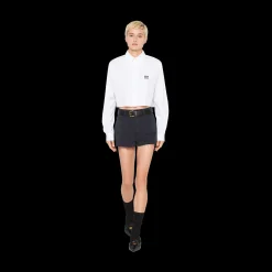 Navy Garment-dyed Drill Bermudas | Miu Miu