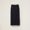 Navy Garment-dyed Drill Midi-skirt | Miu Miu