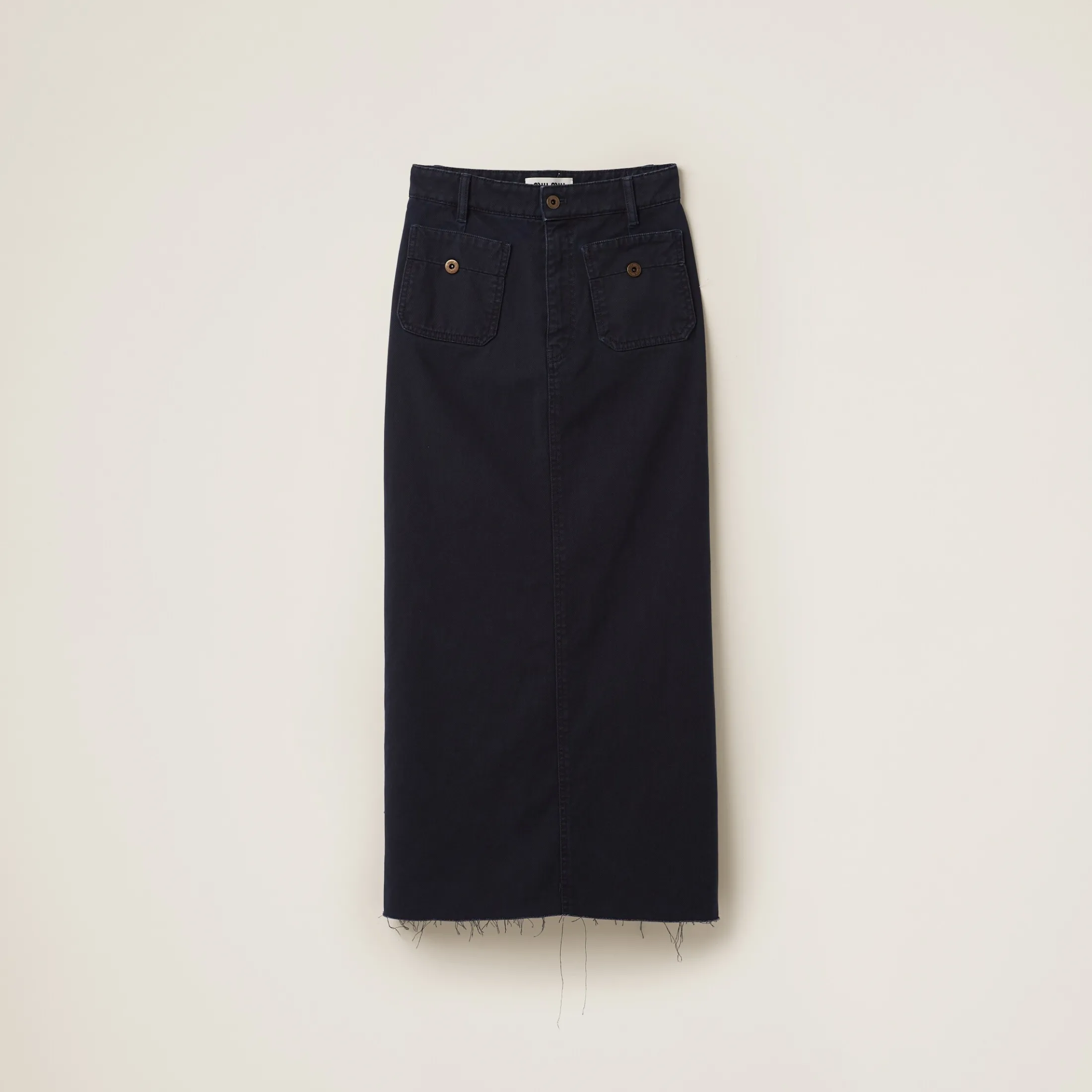 Navy Garment-dyed Drill Midi-skirt | Miu Miu