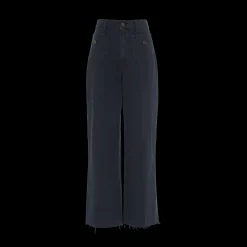 Navy Garment-dyed Drill Pants | Miu Miu