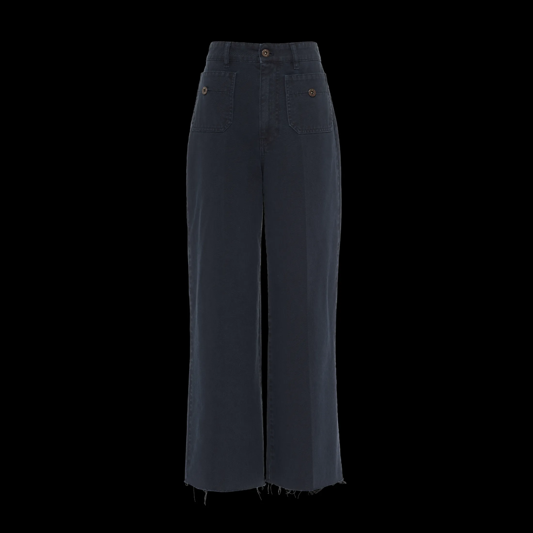 Navy Garment-dyed Drill Pants | Miu Miu