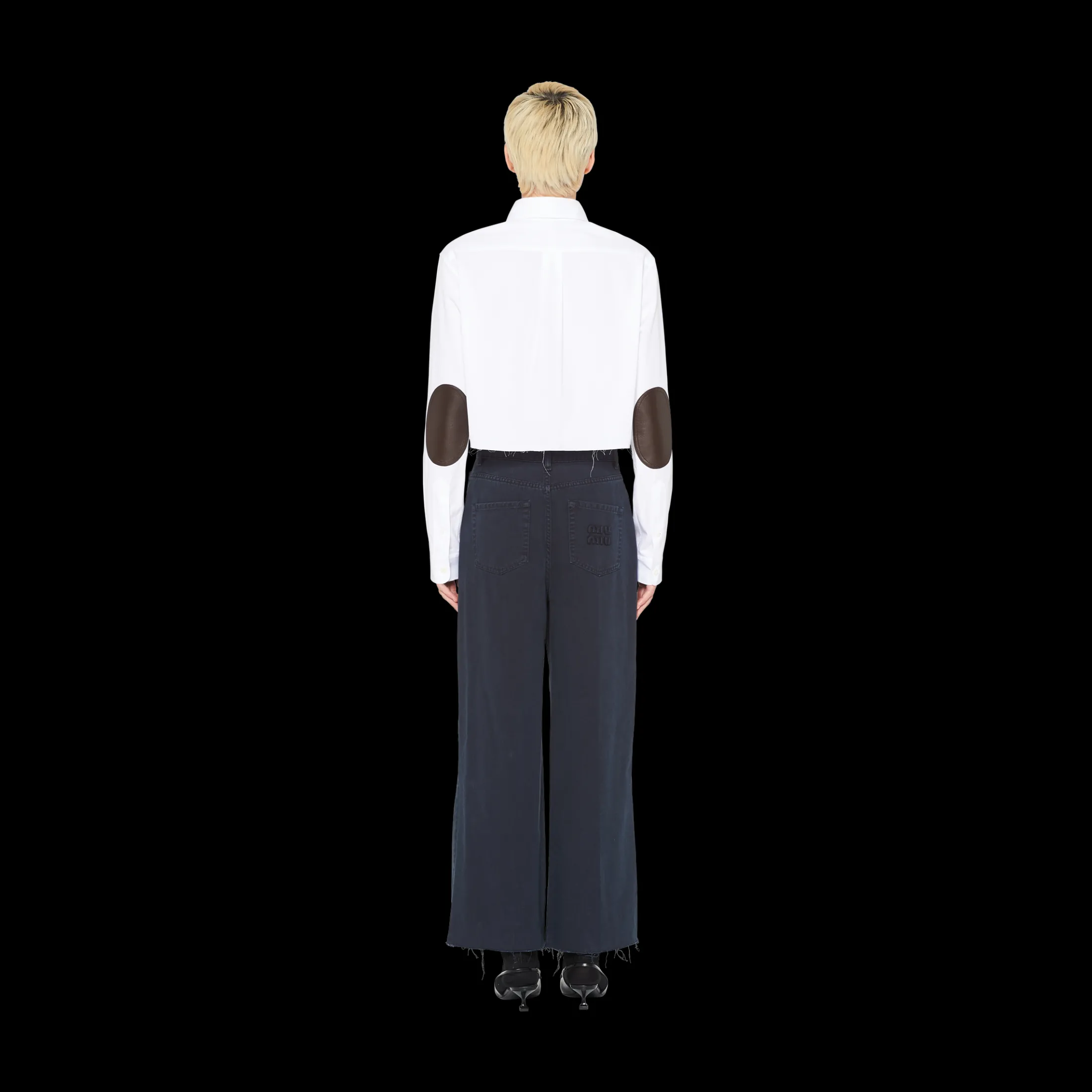 Navy Garment-dyed Drill Pants | Miu Miu