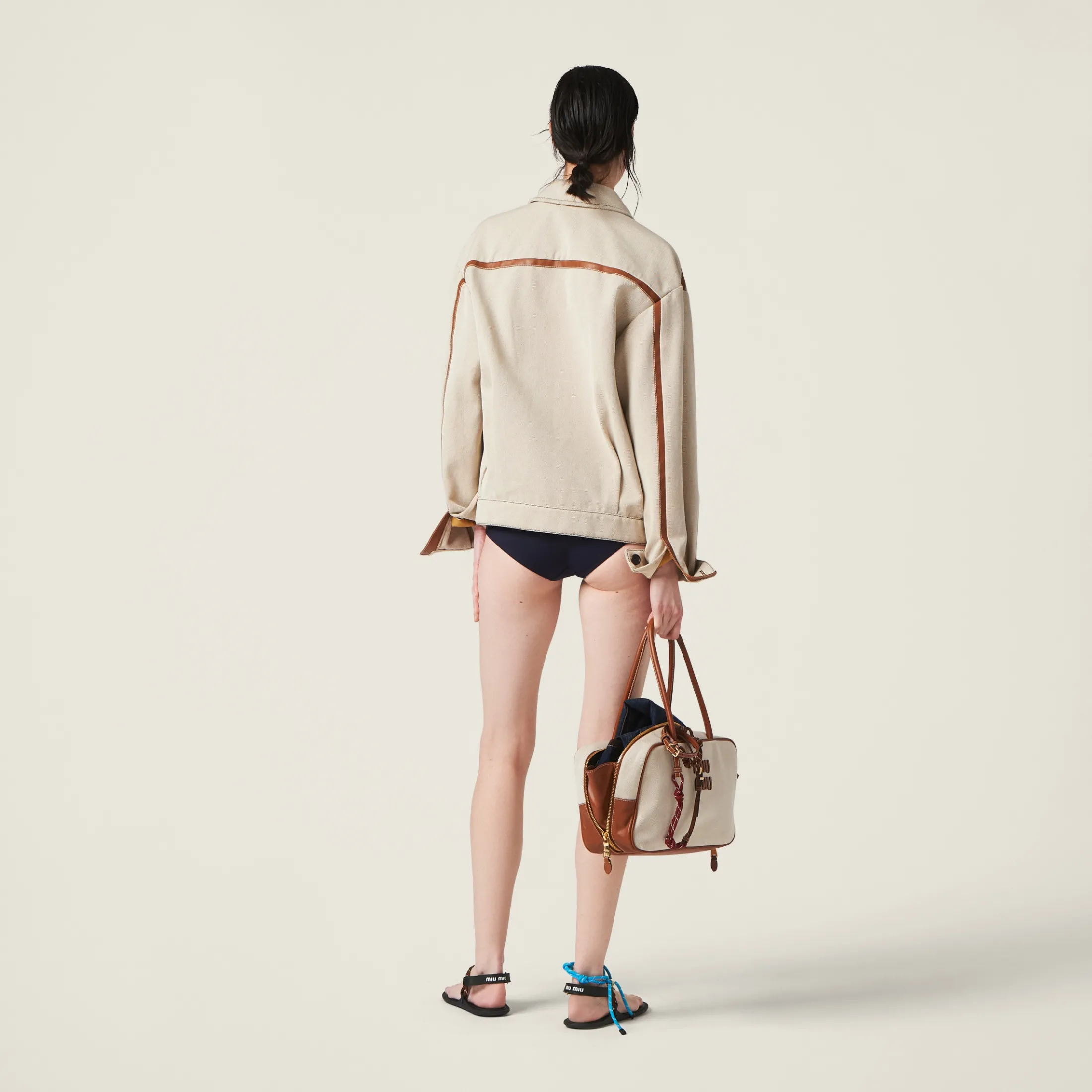 Navy Nylon Swimsuit | Miu Miu