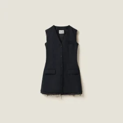 Navy Pinstriped Mini-dress | Miu Miu
