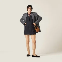 Navy Pinstriped Mini-dress | Miu Miu