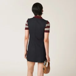 Navy Pinstriped Mini-dress | Miu Miu