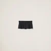 Navy Pleated Pinstripe Miniskirt | Miu Miu