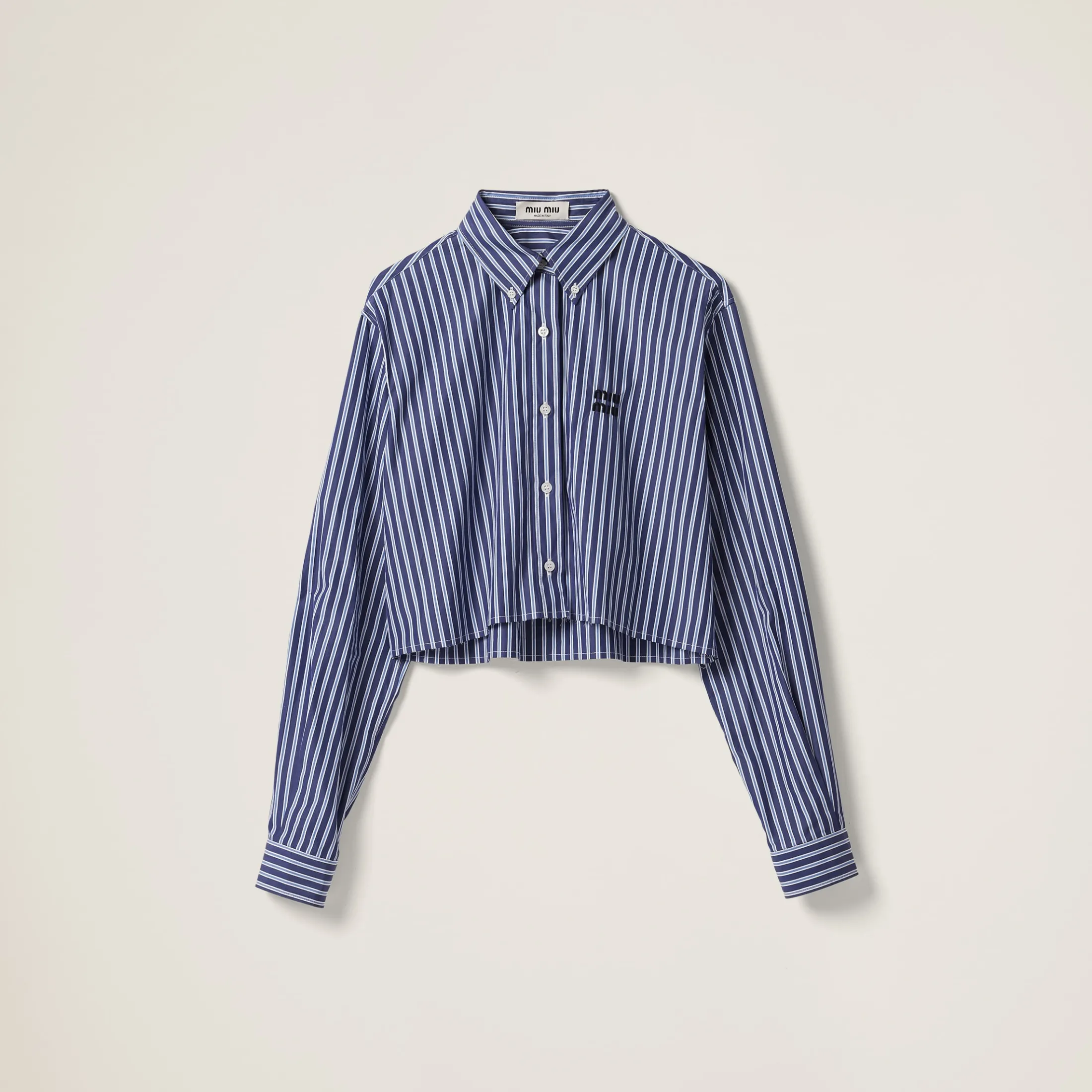 Navy Poplin Shirt | Miu Miu