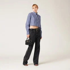 Navy Poplin Shirt | Miu Miu