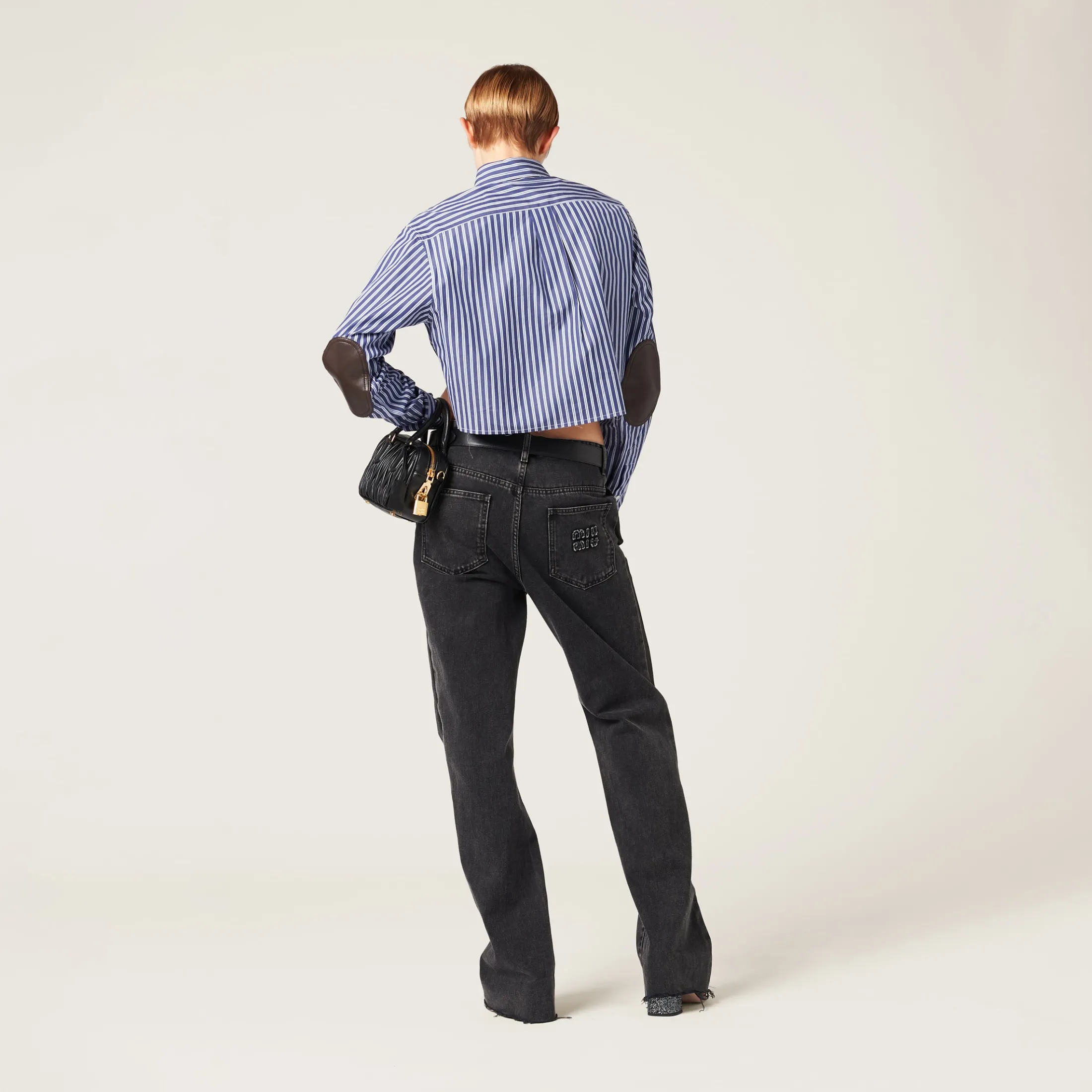 Navy Poplin Shirt | Miu Miu