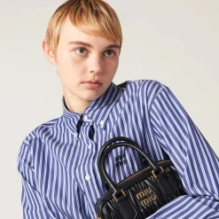 Navy Poplin Shirt | Miu Miu