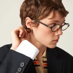 Navy Single-breasted Pinstripe Jacket | Miu Miu