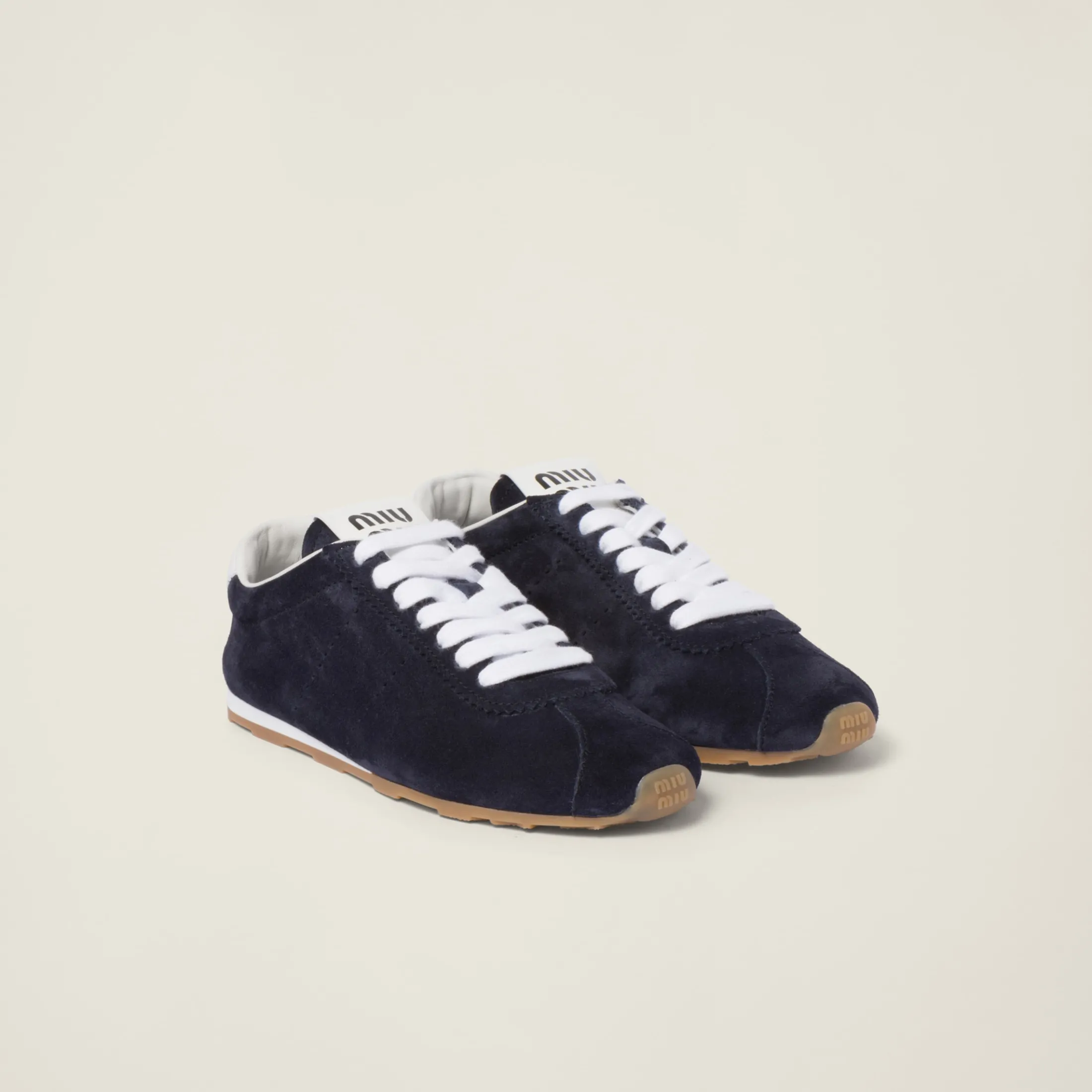 Navy Suede Sneakers | Miu Miu