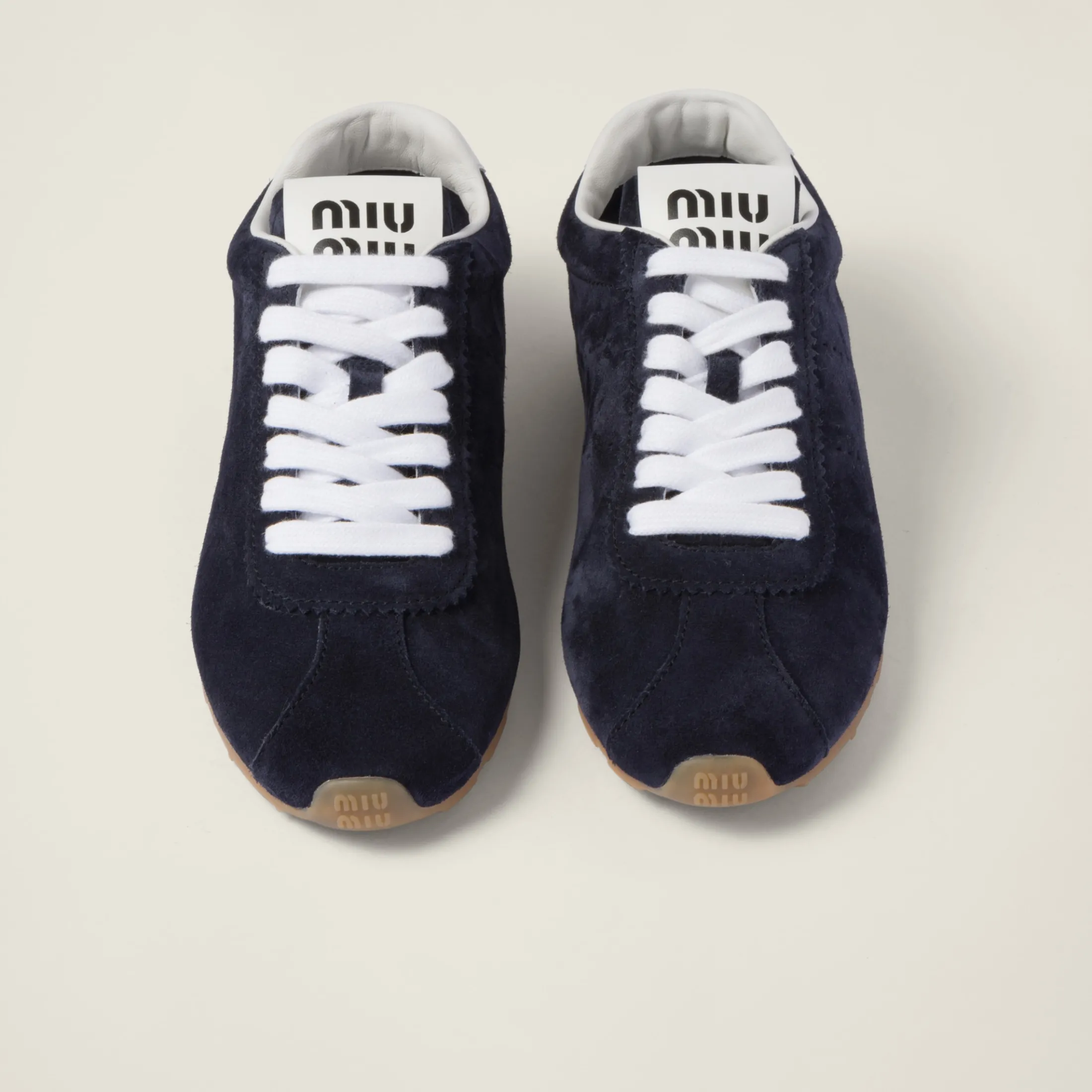 Navy Suede Sneakers | Miu Miu