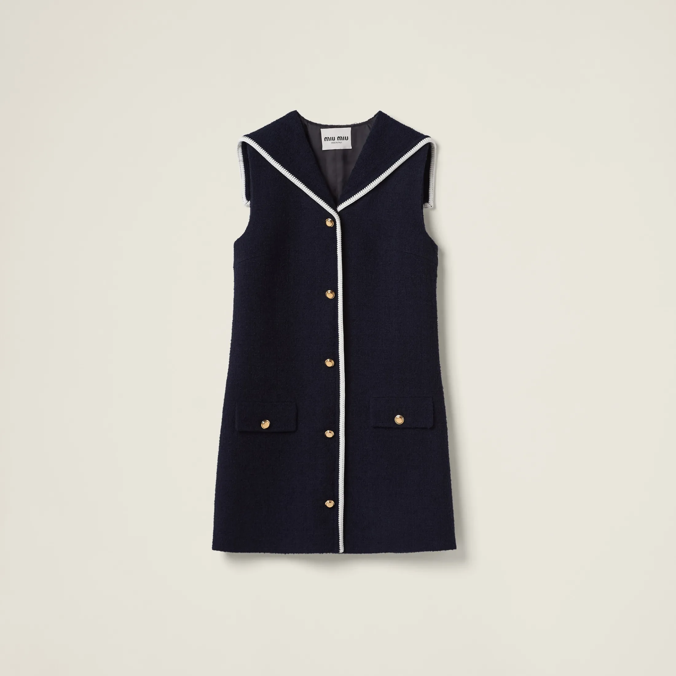 Navy Tweed Mini-dress | Miu Miu