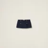 Navy Tweed Miniskirt | Miu Miu