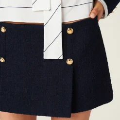 Navy Tweed Miniskirt | Miu Miu