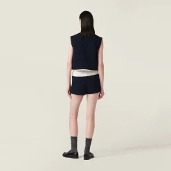 Navy Tweed Shorts | Miu Miu