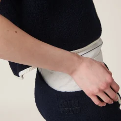 Navy Tweed Shorts | Miu Miu