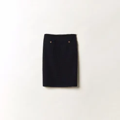 Navy Tweed Skirt | Miu Miu