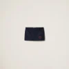 Navy Velour Miniskirt | Miu Miu