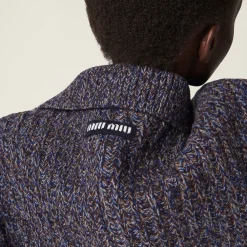 Navy Wool And Cotton Coat | Miu Miu