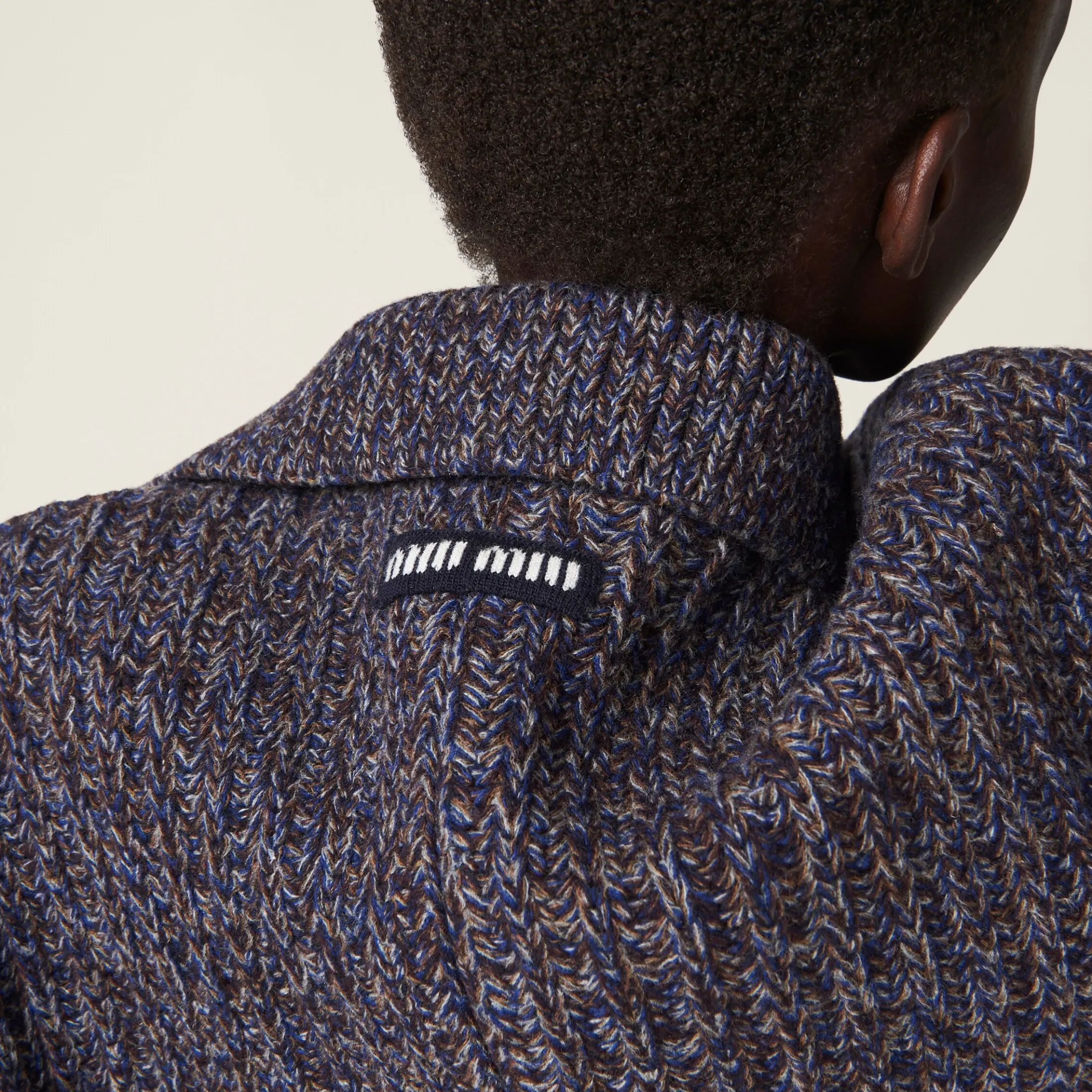 Navy Wool And Cotton Coat | Miu Miu