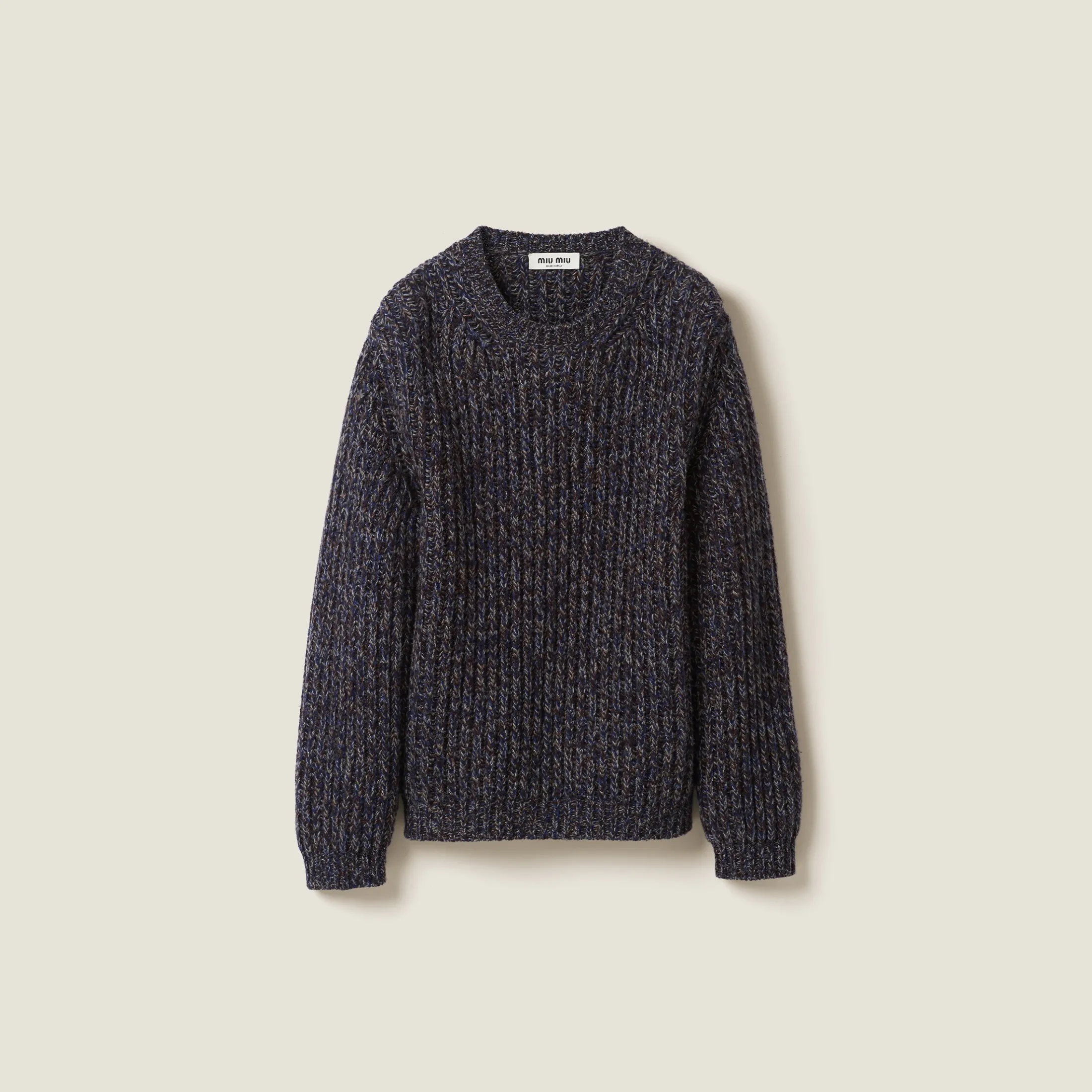 Navy Wool Sweater | Miu Miu