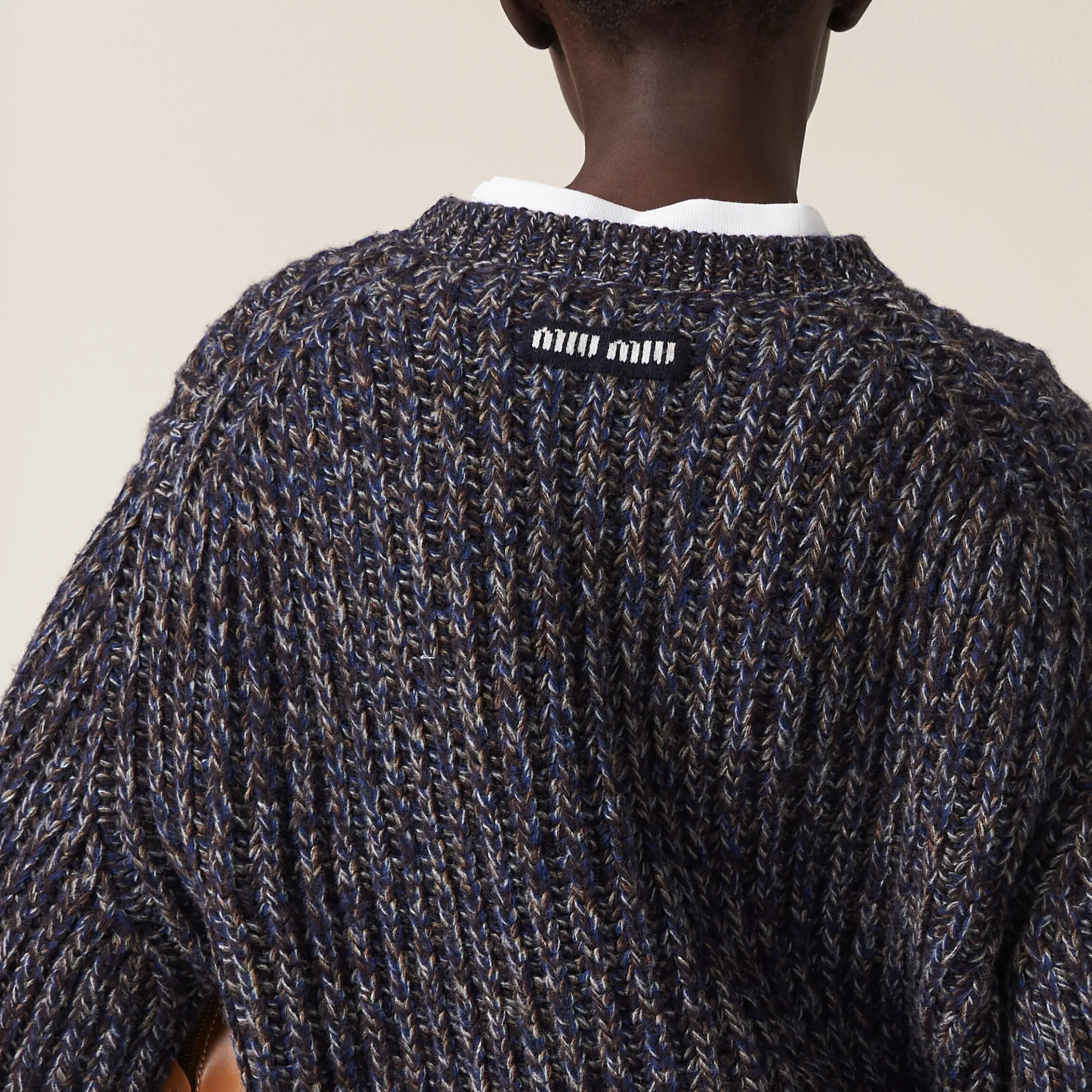 Navy Wool Sweater | Miu Miu
