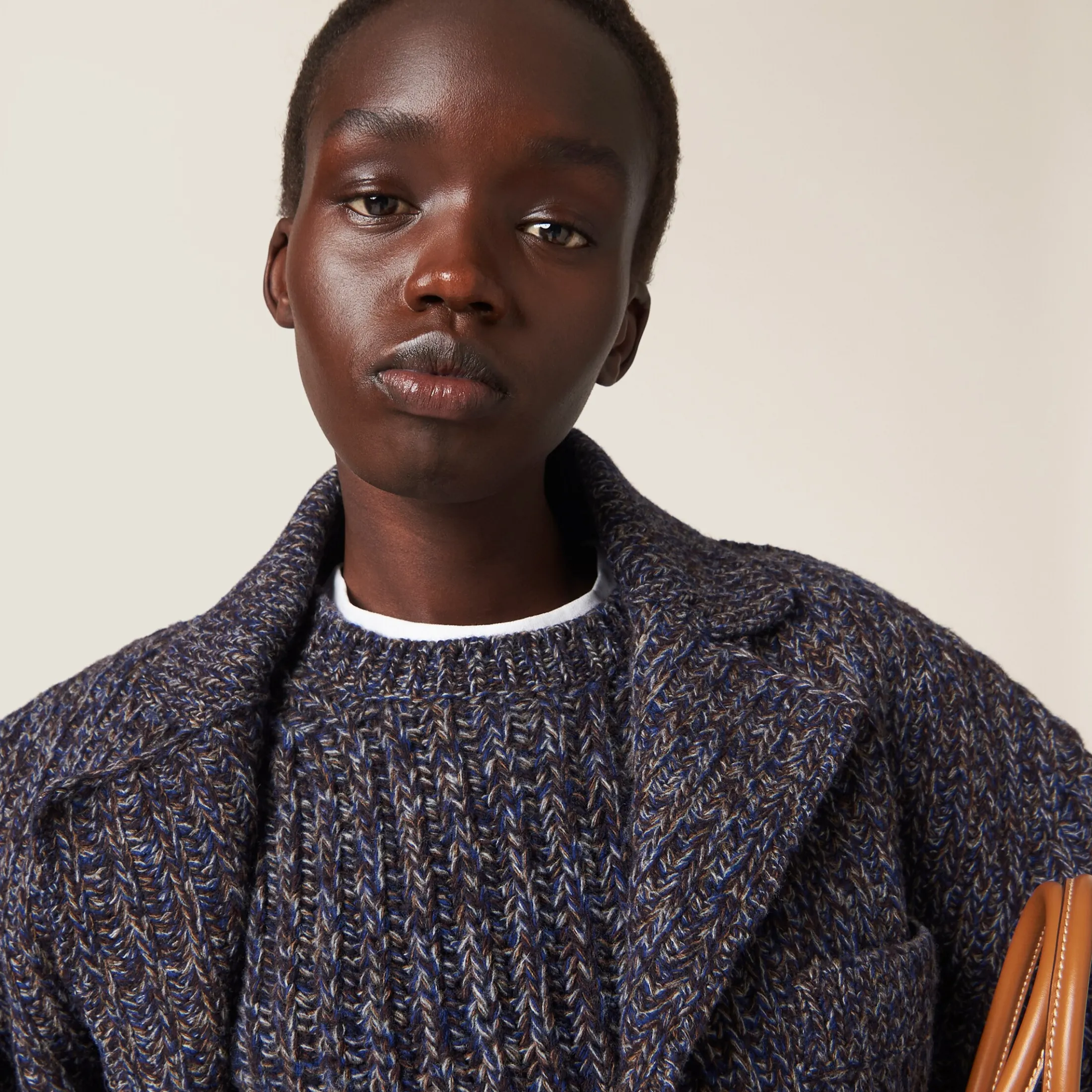 Navy Wool Sweater | Miu Miu