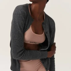 Nude Beige Seamless Racerback Top | Miu Miu
