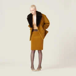 Ochre Corduroy Skirt | Miu Miu