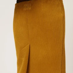 Ochre Corduroy Skirt | Miu Miu